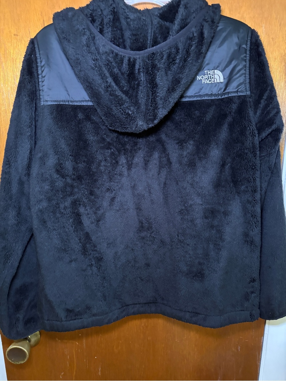 Girls Black North Face Osito Fleece Jacket with Hood sz large (14/16) - Picture 2 of 6